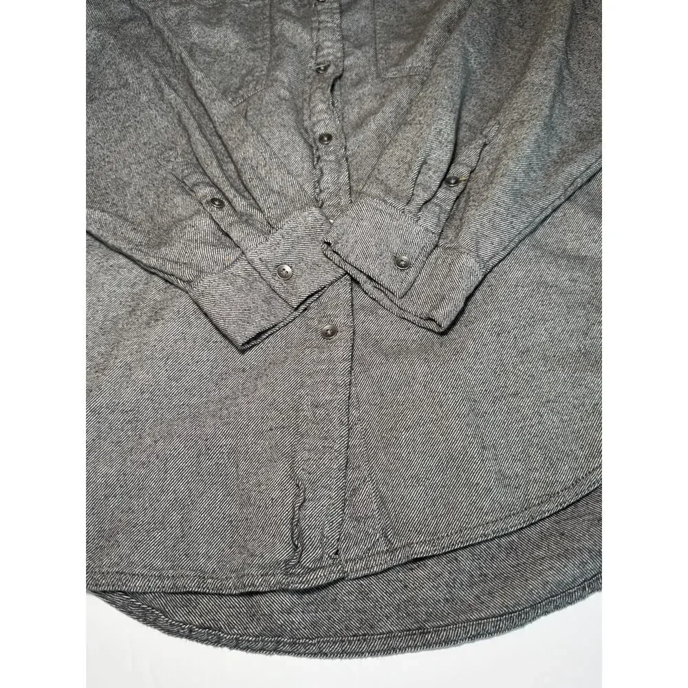 Aerie Womens Button Front Shirt Gray Cotton Long Sleeve Casual Small - Picture 4 of 9
